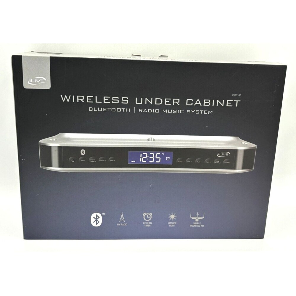 iLive Wireless LED Kitchen Light Wireless Stereo Speaker Digital Alarm Clock Kit